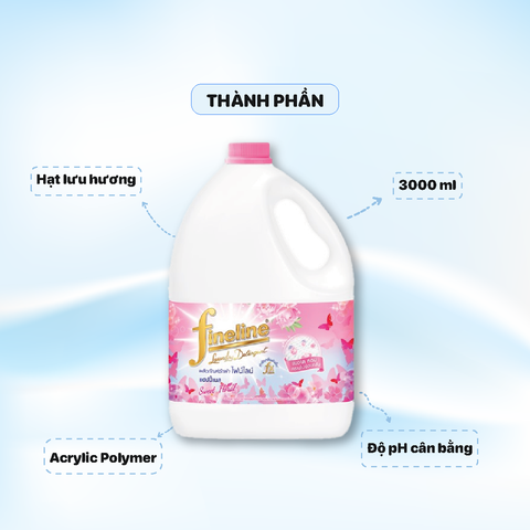 Nước giặt Fineline 3000ml - màu Hồng - Sweet Floral