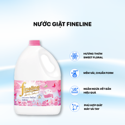 Nước giặt Fineline 3000ml - màu Hồng - Sweet Floral