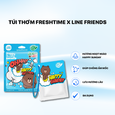 Túi Thơm Fresh Time x Line Friends 9g mùi Happy Sunday