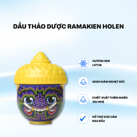 Ống Hít Cao Cấp Thảo dược Holen - Màu xanh dương - Hương Sen