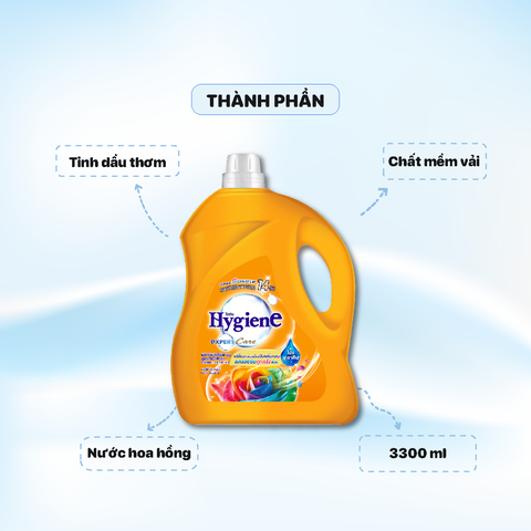 Nước xả Hygiene can đậm đặc 3300ml - Màu cam - Happy Sunshine