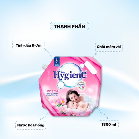 Nước xả Hygiene túi 1800ml - màu hồng - Pink Tweet