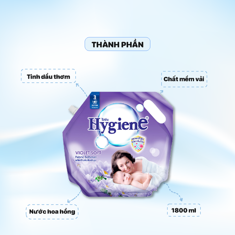 Nước xả Hygiene túi 1800ml - Màu Tím - Violet Soft