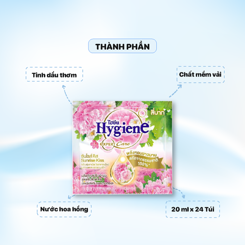 Nước Xả Hygiene Dây 20ml - Màu Hồng nhạt (24 gói) - Sunrise Kiss (275041 & 8039020)