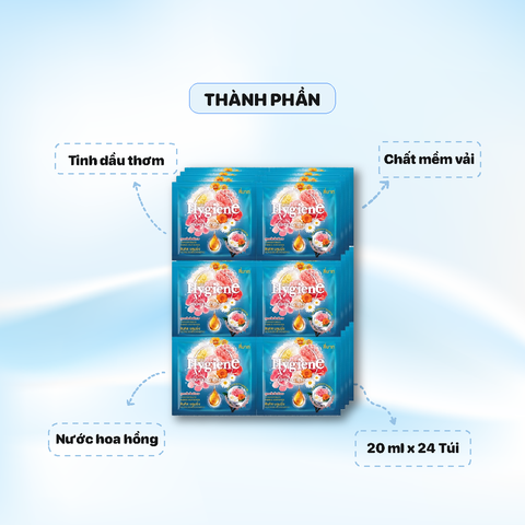 Nước Xả Hygiene Dây 20ml - Blooming Kiss - Màu Xanh Dương đậm (24 gói) (278103 8143021)