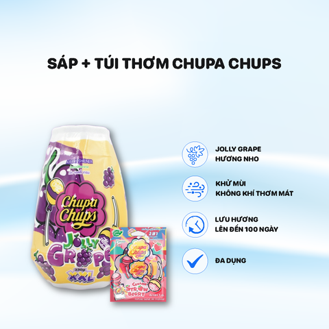 Sáp Thơm Chupa Chups 230g  - Hương Nho + Túi Thơm 9g
