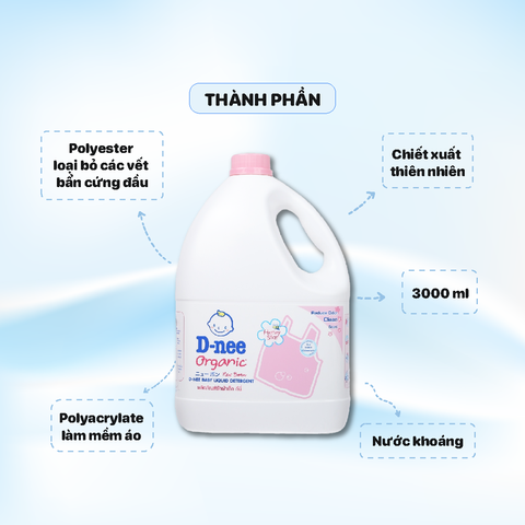 Nước Giặt Dnee can 2800ml Hồng (Hàng Nội địa Thái)