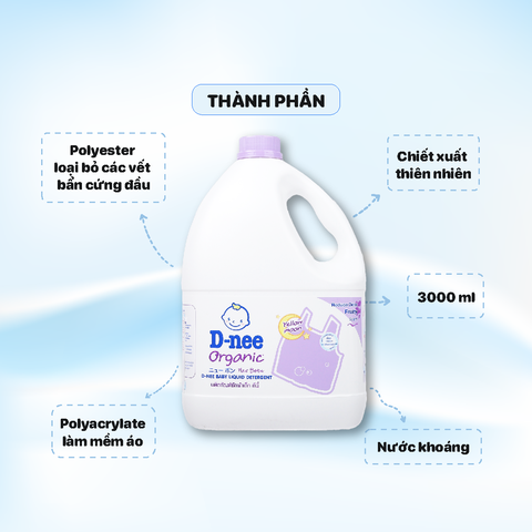 Nước Giặt Dnee can 3000ml Tím