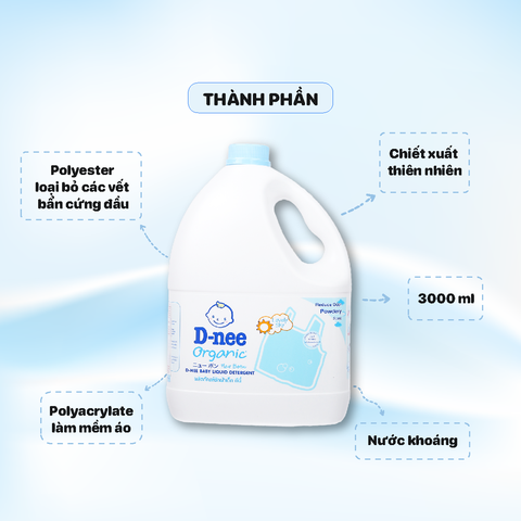 Nước Giặt Dnee can 3000ml Xanh Dương