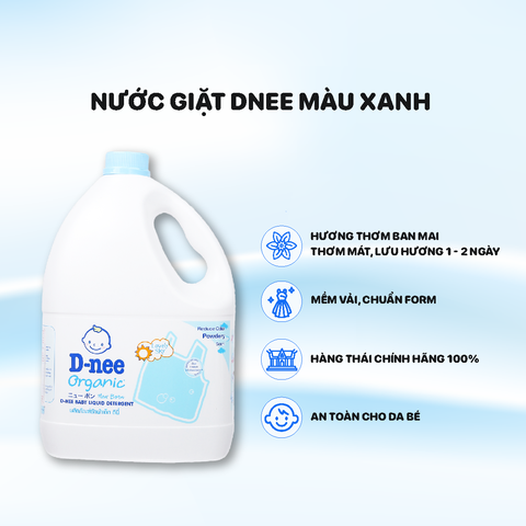 Nước Giặt Dnee can 3000ml Xanh Dương