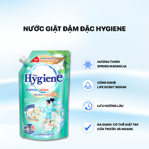 Nước Giặt Hygiene hương nước hoa 600ml - Màu Xanh Spring Magnolia