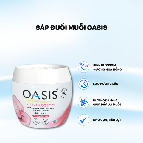 Sáp đuổi muỗi Oasis Hương Pink Blossom 180g - Màu hồng