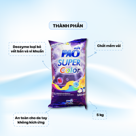 Bột giặt PAO 5kg - màu Tím - Super Color