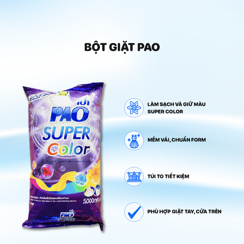 Bột giặt PAO 5kg - màu Tím - Super Color