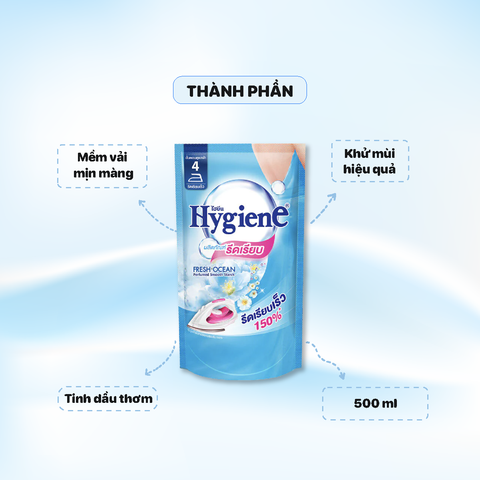 Nước Là Quần Áo Siêu Thơm Hygiene 500ml - Màu Xanh Dương - Fresh Ocean