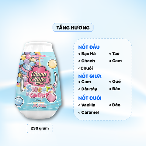 Sáp Thơm Chupa Chups 230g  - Hương Sweet Candy + Túi Thơm 9g