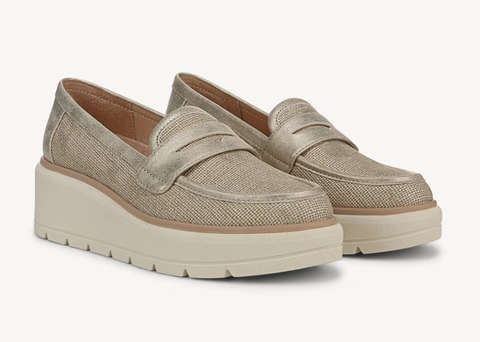 Giày nữ  Dr. Scholl's Women's Nice Day Max Platform Loafer Color Gold Faux Leather  - Giày nữ xuất khẩu Âu, Mỹ