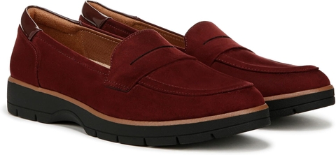 Giày nữ da bò thật VNXK Dr. Scholl's Shoes Women's Nice Day Loafer Color California Wine - Giày da xuất khẩu Mỹ