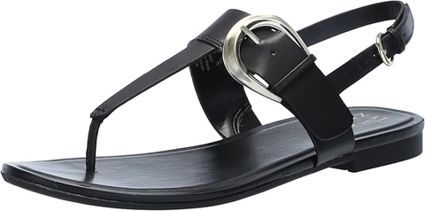 Dép Sandal nữ Naturalizer Taylor Women's Flat Thong Sandal Colour Name Black Leather - Giày nữ xuất khẩu Mỹ, Âu