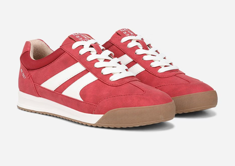 Giày nữ VNXK Naturalizer Women's Lorena Lace Up Sneaker Color Deep Red Fabric & Suede - Giày nữ xuất Mỹ, Âu