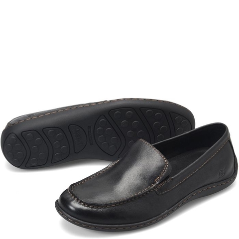 Giày nam da thật Born Men's Caleb Leather Loafer Color Black (Negro) - Giày nam xuất khẩu Mỹ, Eu