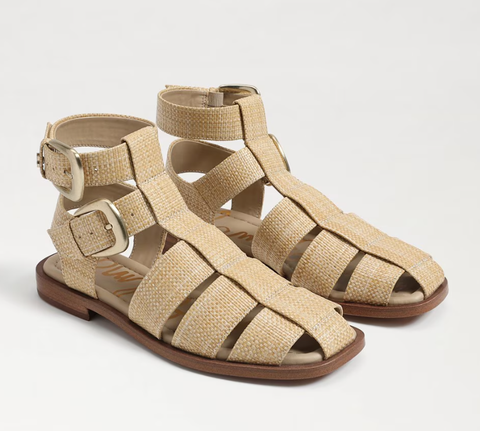 Sandal nữ Sam Edelman Dawn Fisherman Sandal Color  Bleached Beechwood Weave - Giày nữ xuất dư Âu, Mỹ