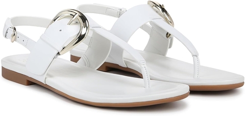 Sandal nữ Naturalizer Taylor Women's Flat Thong Sandal Colour Name White Leather - Giày nữ xuất dư Âu, Mỹ