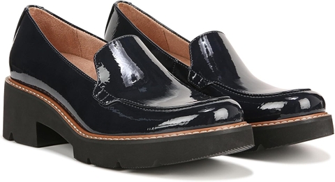 Giày nữ VNXK Naturalizer Women's Cabaret Loafer Color French Navy Blue Patent - Giày nữ xuất Mỹ, Âu