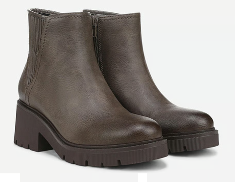 Boot cao cổ nữ da thật Naturalizer Janet Water Repellent Platform Bootie Color Mushroom Grey Leather- Giày nữ xuất khẩu Âu, Mỹ
