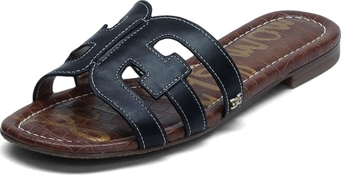 Dép sandal nữ Sam Edelman Women's Bay Flat Sandal Black - Giày nữ xuất khẩu Âu, Mỹ