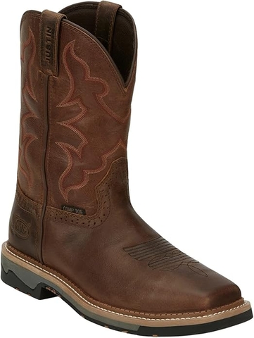 Giày bảo hộ nam, giày đi xe PKL, giày đi phượt da bò thật, chống nước, mũi bọc thép, đế cách điện và chống đinh chính hãng Justin Men's Boot Barn Carbide Western Work Composite Toe - Mj2201 - Giày xuất dư Mỹ