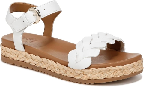 Dép Sandal Nữ Naturalizer Women Neila Casual Ankle Strap Sandal, White Leather - Giày nữ xuất khẩu Âu, Mỹ