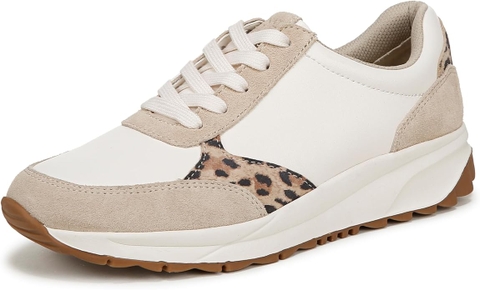 Giày nữ VNXK Naturalizer Women's Shay Sneaker Color: White/Leopard Leather - Giày nữ xuất Mỹ, Âu