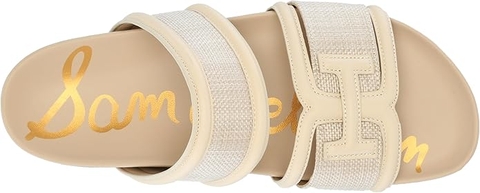 Sandal nữ Sam Edelman Women's Rowan Slide Sandal Light Natural Linen - Giày xuất Mỹ