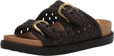 Dép Sandal nữ Sam Edelman Women's Pinto Brown Slide Sandal - Hàng xuất Mỹ