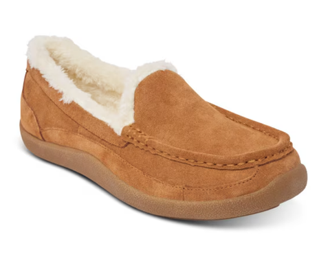 Giày nữ lót lông VNXK Anodyne Women's No. 39 Women's Slipper Moc Toe- Camel - Giày nữ xuất khẩu Mỹ, Âu