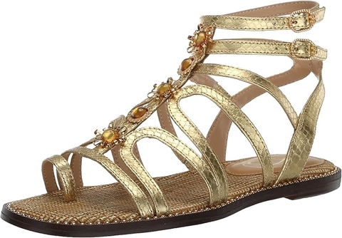 Sandal nữ Sam Edelman Tianna Gladiator Sandal Color  Gold Print - Giày nữ xuất dư Âu, Mỹ