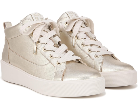 Giày nữ VNXK Naturalizer Morrison Mid High-Top Fashion Casual Sneakers Color Champagne Leather - Giày nữ xuất Mỹ, Âu