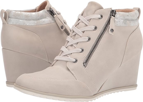 Boot nữ da thật SOUL Naturalizer Women's Haley-lace Ankle Boot màu nâu trắng - Giày nữ xuất khẩu Âu, Mỹ