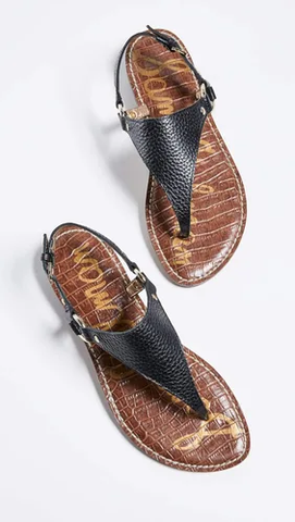 Sandal nữ Sam Edelman Women's Greta Flat Sandal Color Black - Giày xuất Mỹ