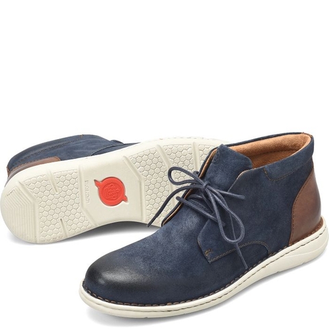 Giày nam da thật Men's Born Shoes Theo Navy Brown Combo đế siêu nhẹ, siêu êm - Giày nam xuất khẩu Mỹ, Eu