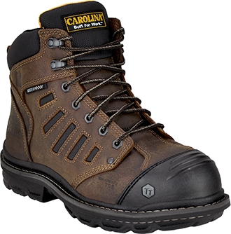 Giày bảo hộ nam, giày đi xe PKL, giày đi phượt da bò thật, chống nước, mũi bọc thép, đế cách điện và chống đinh chính hãng CAROLINA LACE-TO-TOE MEN’S WORK COMP TOE 6″ LACE UP BOOT-CA4557