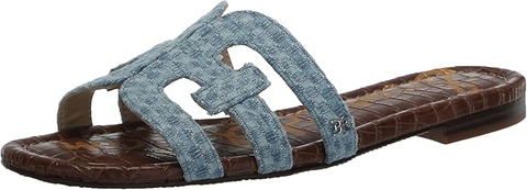 Sandal nữ Sam Edelman Women's Bay Slide Sandal Color Montrose Blue Denim - Giày nữ xuất dư Âu, Mỹ