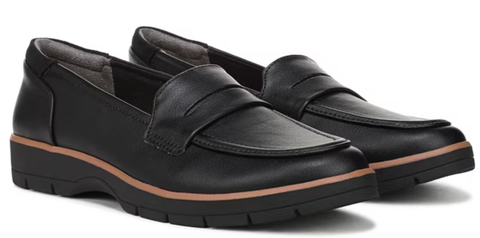 Giày nữ da bò thật VNXK Dr. Scholl's Shoes Women's Nice Day Slip on Loafer Color Black Smooth- Giày da xuất khẩu Mỹ