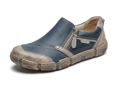 Giày  VNXK sneaker Naturläufer flex-zone in leather màu xanh bạc  - Giày da xuất dư sang Mỹ, Âu