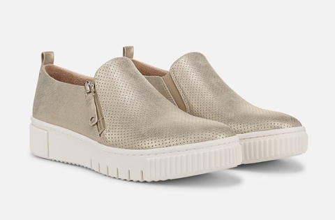 Giày Sneaker Nữ SOUL Turner Slip On Sneaker Color Soft Gold Faux Leather - Giày nữ xuất khẩu Âu, Mỹ