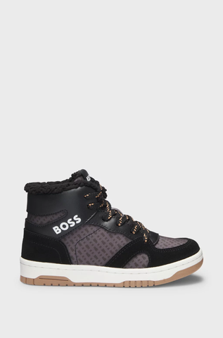Giày sneaker nữ VNXK BOSS trainers in mixed materials with faux-shearling lining - Giày nữ xuất dư Âu, Mỹ