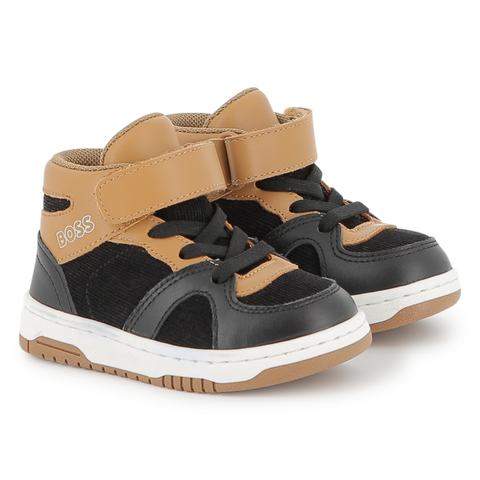 GIÀY BÉ TRAI CHÍNH HÃNG HUGO BOSS – BOSS BOYS SNEAKERS BLACK | MẪU XUẤT DƯ ÂU, MỸ 2025