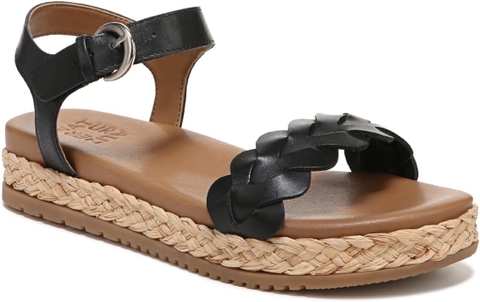 Dép Sandal Nữ Naturalizer Women Neila Casual Ankle Strap Sandal (Black Leather) - Giày nữ xuất khẩu Âu, Mỹ