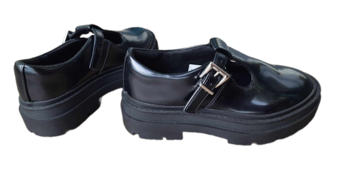 Giày bé gái size 12 da thật đen bóng hãng DKNY - Giày trẻ em xuất khẩu Mỹ, EU